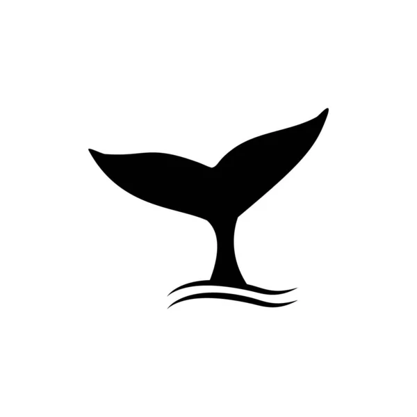 Ikona Wektora Ogona Wieloryba Ilustracja Znak Ogona Wieloryba Izolowane Białym — Wektor stockowy