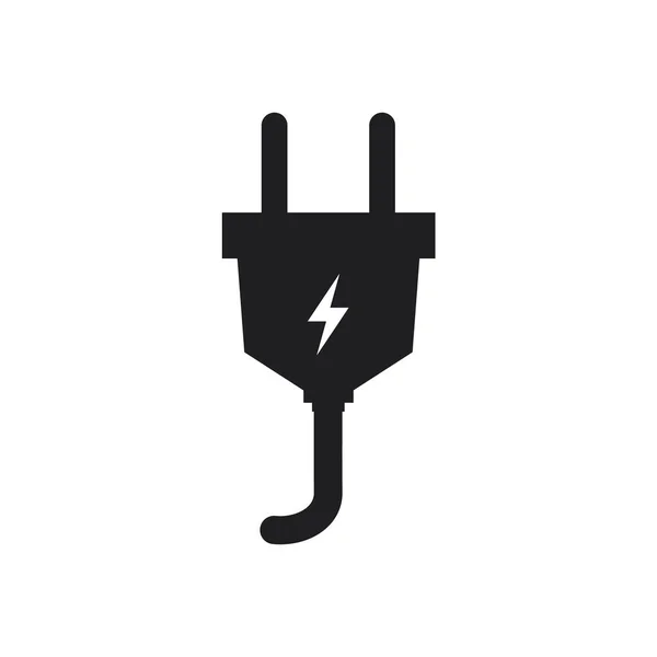 Шаблон Логотипу Електричної Вилки Векторні Ілюстрації Ізольовані Білому — стоковий вектор