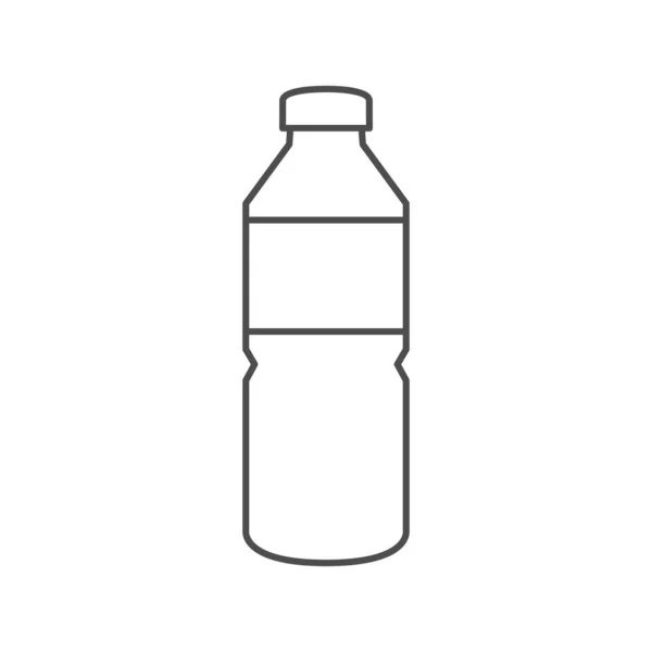 Векторная Иллюстрация Пластиковых Бутылок Иконка Дизайна Линии Изолированная Белом — стоковый вектор