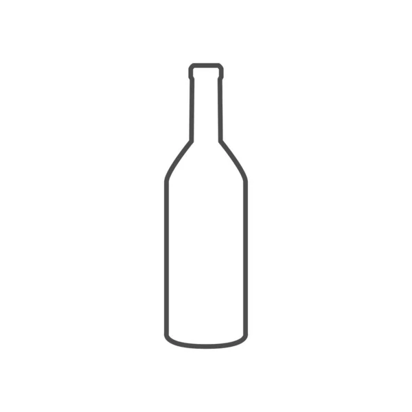Illustration Vectorielle Bouteille Vin Icône Isolée Sur Fond Blanc — Image vectorielle