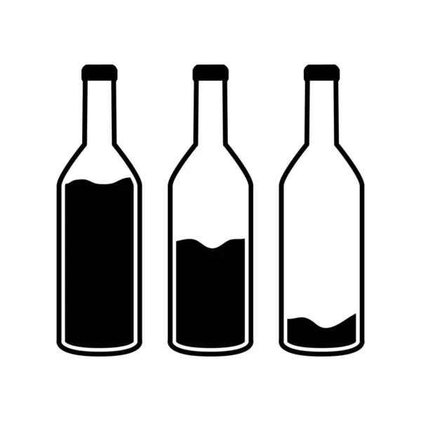 Illustration Vectorielle Bouteille Vin Icône Isolée Sur Fond Blanc — Image vectorielle