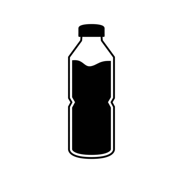 Plastic Bottle Vector Illustration Line Design Icon Isolated White — Stock Vector