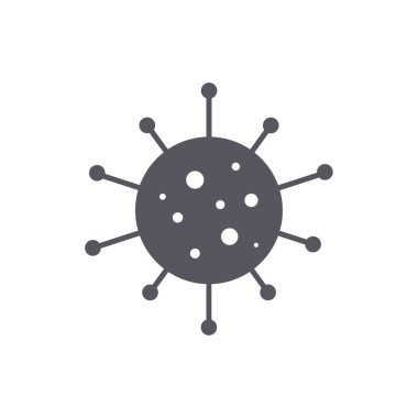 Beyaz üzerinde izole edilmiş mikrop, bakteri simgesi, virüs düz çizimi