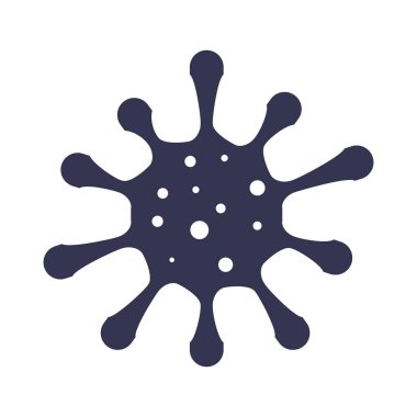 Beyaz üzerinde izole edilmiş mikrop, bakteri simgesi, virüs düz çizimi