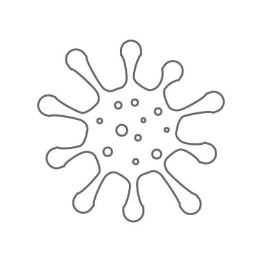 Mikrop, bakteri simgesi, kabartma biçiminde virüs simgesi, korona virüsü, beyaz üzerine izole edilmiş vektör çizimi