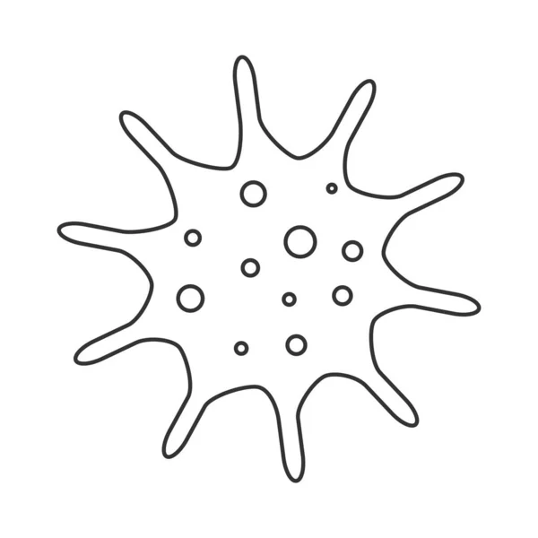 Microbio Icono Bacteria Icono Virus Estilo Glifo Virus Corona Ilustración — Vector de stock