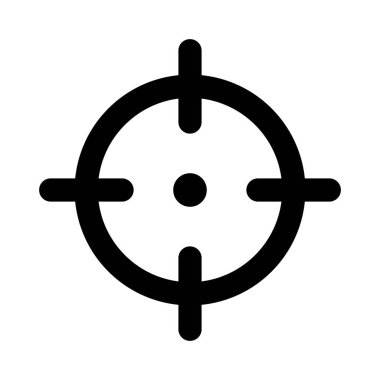 Hedef ikon vektörü, keskin nişancı dürbünü, beyaz arka planda izole edilmiş, optik görüş