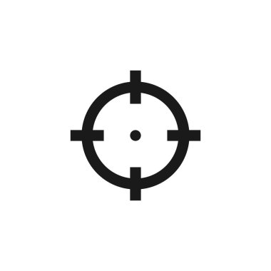 Hedef ikon vektörü, keskin nişancı dürbünü, beyaz arka planda izole edilmiş, optik görüş