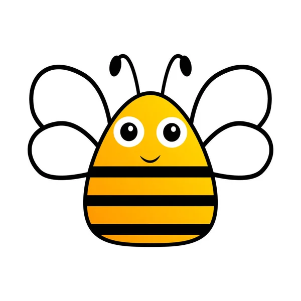 Piękny Prosty Wzór Kreskówki Żółtej Czarnej Pszczoły Białym Tle — Wektor stockowy