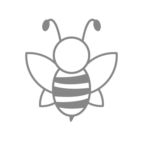 Wunderschönes Bienendesign Auf Weißem Hintergrund Logo Schwarz Weißer Stil — Stockvektor