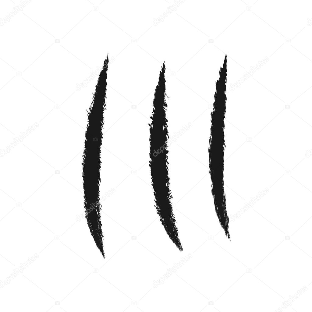 Claw scar scratch icon vector, claw scar scratch sign isolated on white 