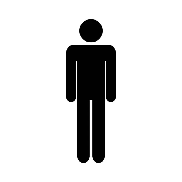 男人扁平的图标站在轮廓上 在白色上孤立的男性符号 人传病媒介 — 图库矢量图片