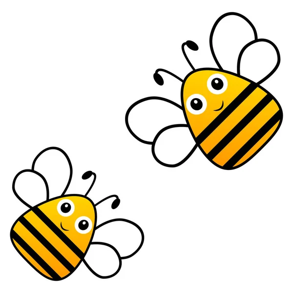 在白色背景查出的蜜蜂 — 图库矢量图片