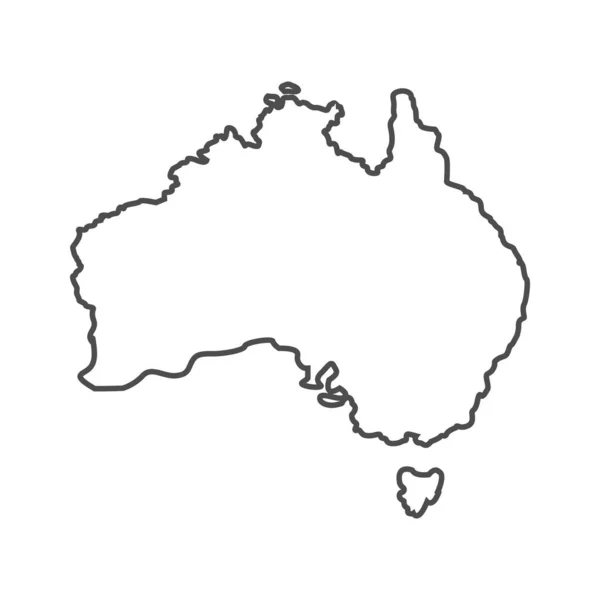 Ausztrália Vázlatos Világtérkép Vektor Illusztráció Elszigetelt Fehér Ausztrália Térképe Kontinens — Stock Vector