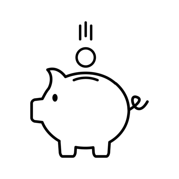 Piggy Banco Ícone Vetor Ilustração Isolada Fundo Branco Poupança Estoque —  Vetores de Stock