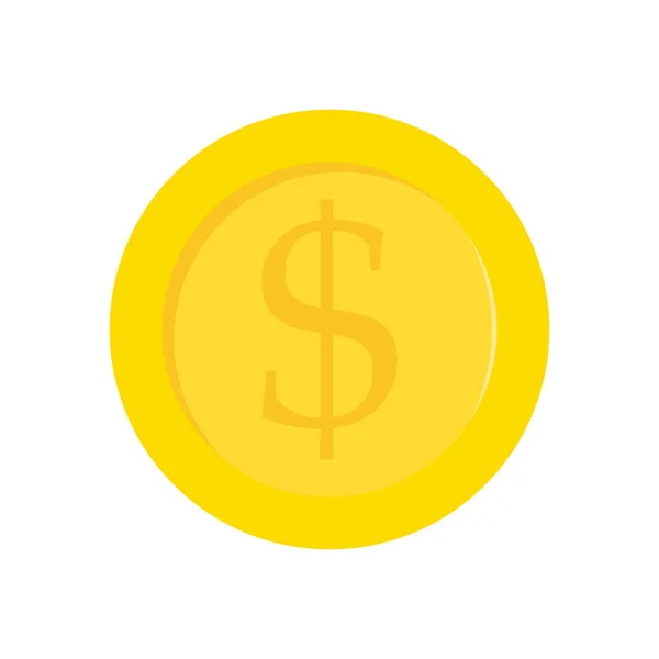 Geld Dollar Gouden Coin Icon Vector Illustratie Logo Munt Template — Stockvector