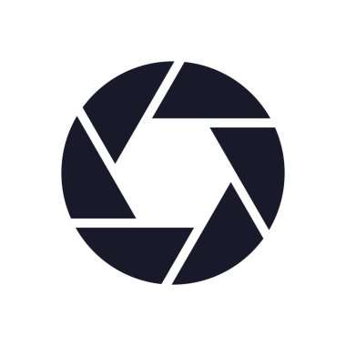 Kamera fotoğraf logosu şablonu. Pikselli kamera logosu beyaza izole edilmiş. Fotoğrafçı için logo stüdyosu kamerası