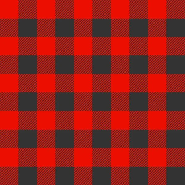 Red Black Lumberjack Plaid Seamless Pattern Simple Vintage Textile Design — Stock Vector