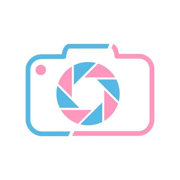 Plantilla Icono Logotipo Fotografía Cámara Pixel Arte Logotipo Cámara Aislado — Vector de stock