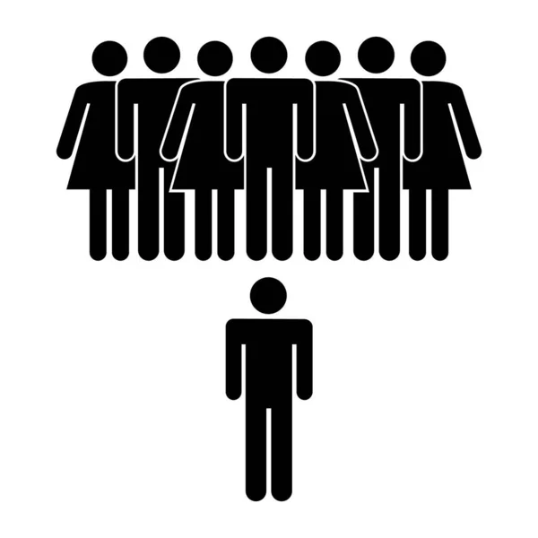 Homme Affaires Debout Contre Équipe Entreprise Métaphore Leadership Illustration Vectorielle — Image vectorielle