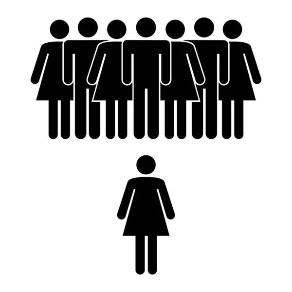 Femme Affaires Debout Contre Équipe Entreprise Métaphore Leadership Illustration Vectorielle — Image vectorielle