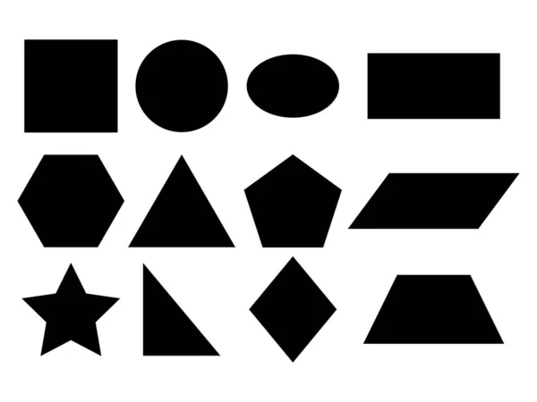 Geometrische Formen Vektorsymbol Isoliert Auf Weiß — Stockvektor