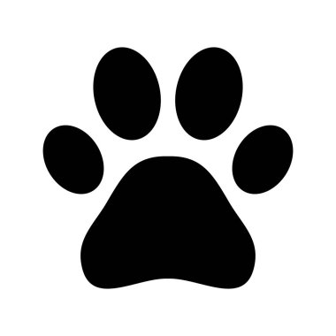 Hayvan ikonu düz vektörü. Siyah yazdırma patisi izi beyazda izole edildi