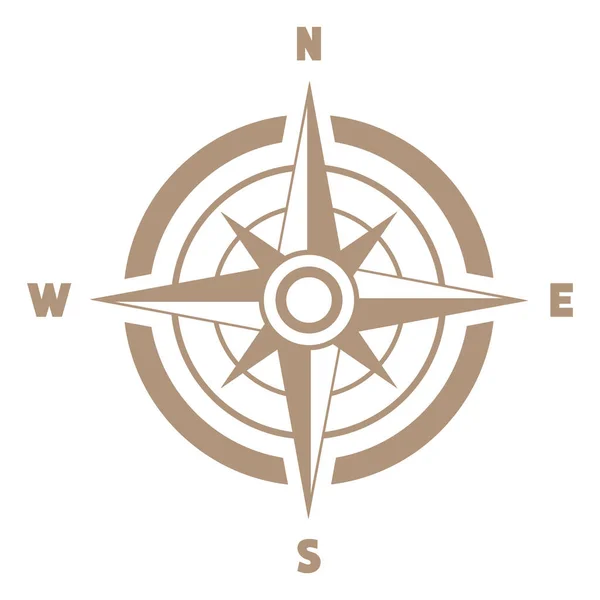 Διάνυσμα Πυξίδα Επίπεδη Εικόνα Βορρά Νότο Την Ανατολή Και Δύση — Διανυσματικό Αρχείο