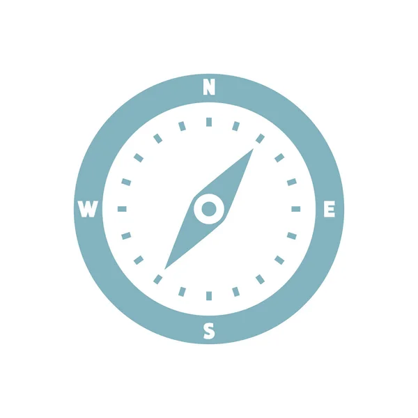 Vektor Kompass Flaches Symbol Mit Nord Süd Ost Und Westanzeige — Stockvektor