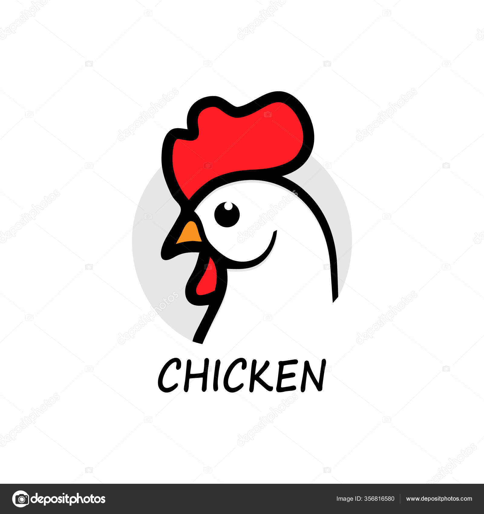 Chicken Logo Vector Illustration Isolated White Stock Vector Image By C Vitalia221