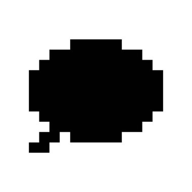 Siyah piksel konuşma balonu vektör simgesi beyaz üzerinde izole