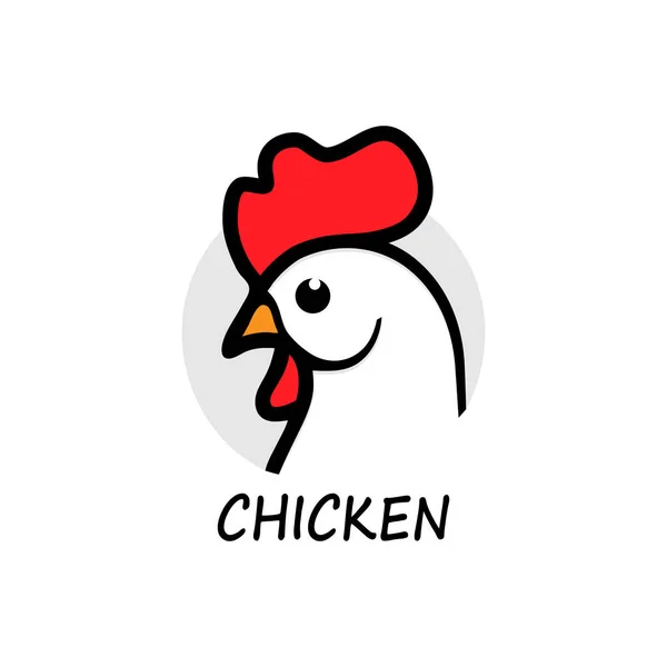 Chicken Logo Vektor Illustration Isoliert Auf Weiß — Stockvektor