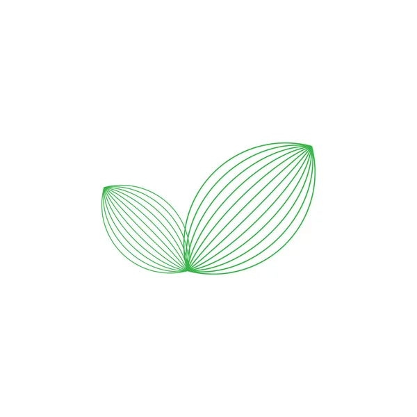 Ícone Vetor Logotipo Folha Eco Isolado Branco — Vetor de Stock