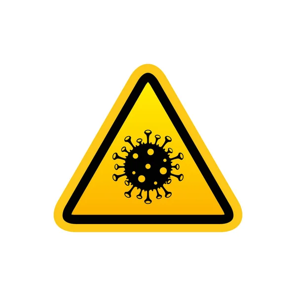 Corona Virus Znamení Žlutém Trojúhelníku Ikona Izolované Bílém Pozadí Čína — Stockový vektor