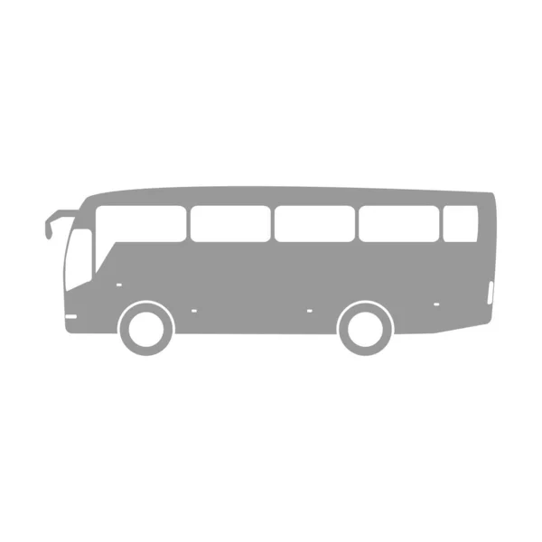 フラットトレンディーなスタイルでバスアイコン 白で区切られたトランスポートシンボルベクトル図 グレーカラーデザインの自動車シルエット — ストックベクタ