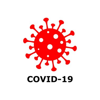 Coronavirus ikonu. Tehlikeli bir salgın. Salgın vektör çizimi beyaz arkaplanda izole edildi. Düz biçimde mikrop ve bakteri.