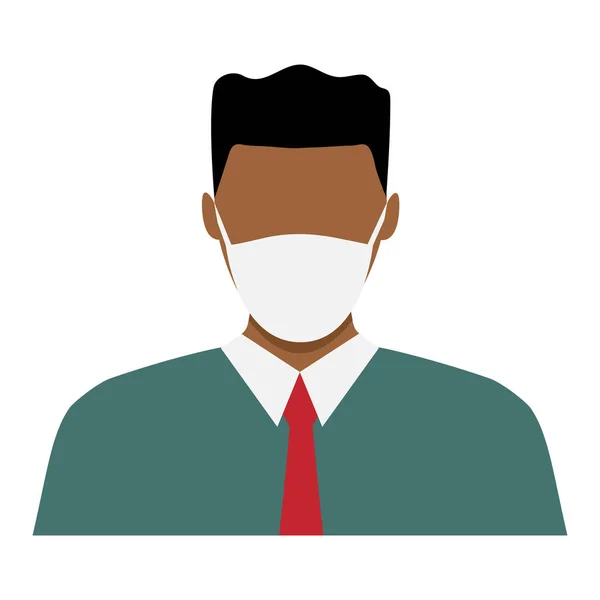 Africanos Americanos Con Máscaras Faciales Contaminación Del Aire Aire Contaminado — Vector de stock