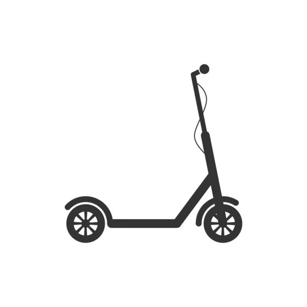 Elektrikli Scooter Ikonu Beyazda Izole Edilmiş Eco Tekme Taşımacılığının Vektör — Stok Vektör
