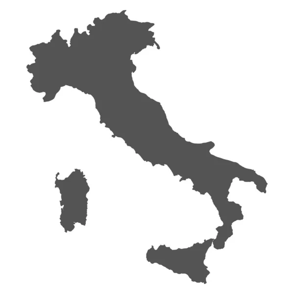 Italien Silhouette Karte Vektor Illustration Isoliert Auf Weiß — Stockvektor