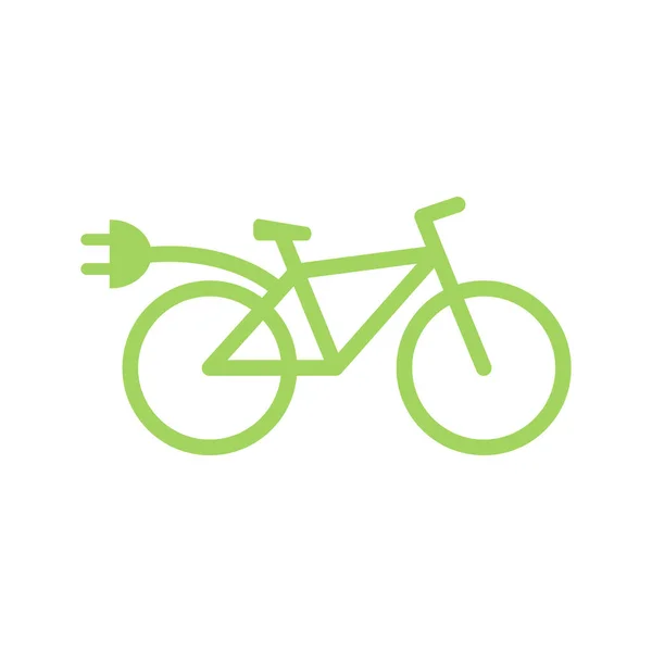 Ηλεκτρικό Ποδήλατο Διάνυσμα Εικονίδιο Eco Λογότυπο Ποδήλατο Επίπεδη Απεικόνιση Απομονωμένη — Διανυσματικό Αρχείο