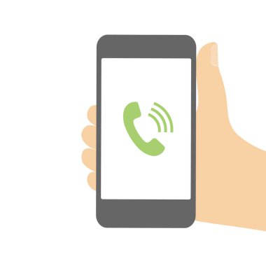 Beyaz ekranlı akıllı telefon. Işık arkaplanında izole edilmiş telefon düz vektör ilüstrasyonu