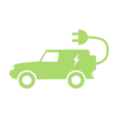 E-araba simgesi düz stil. Otomatik vektör