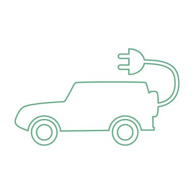 E-araba simgesi düz stil. Otomatik vektör