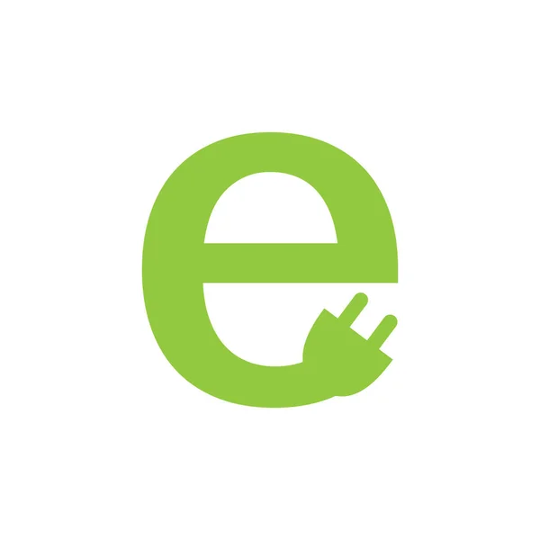Електрична Іконка Вилки Векторна Зелена Ілюстрація Ізольована Білому — стоковий вектор