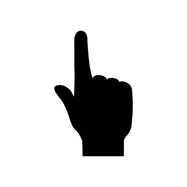 Символ Черного Силуэта Человеческой Руки Люди Пальцем Вверх Иллюстрации Изолированы — стоковый вектор