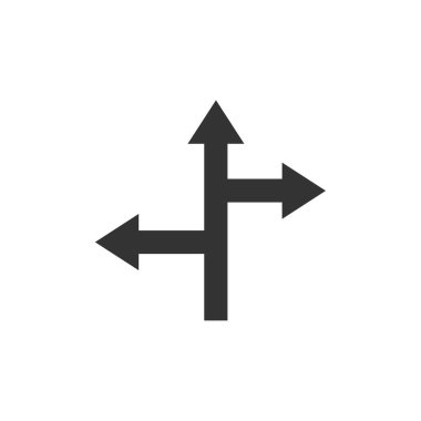 Dal ok düz vektör simgesi beyaza izole edildi. 