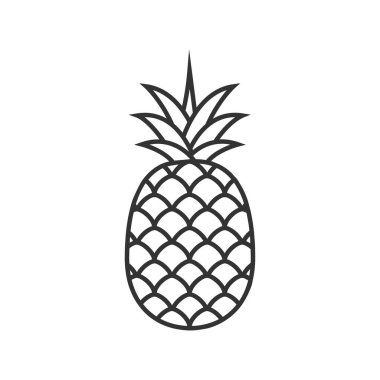 Beyaz üzerine izole edilmiş ananas simgesi