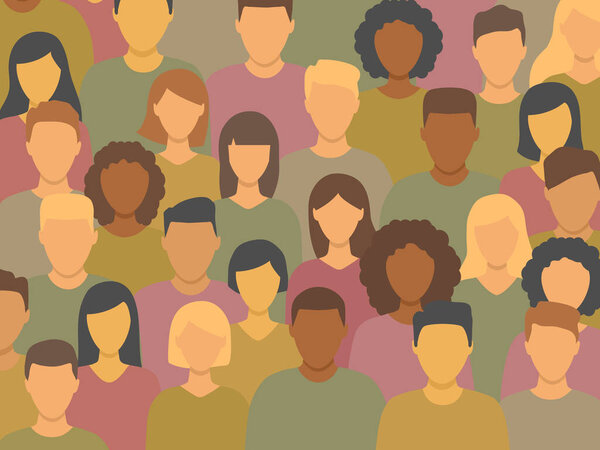 Разнообразная мультикультурная группа людей, стоящих вместе (европейская, азиатская, американская). Векторная иллюстрация социального разнообразия
. 