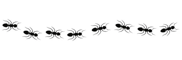 Çalışan Karınca Çizgisi Vektör Illüstrasyonu Beyaz Üzerinde Izole — Stok Vektör