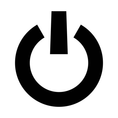 Güç düğmesi simgesi açık. Enerji çizelgesi çizimi beyaza izole edildi.